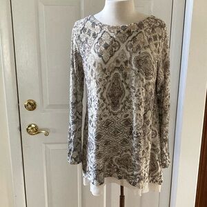 J.Jill paisley layered-look lightweight knit tunic EUC